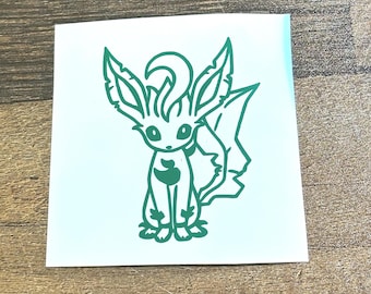 Leafeon Vinyl Decal (Choose the size, Choose the Color)