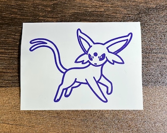 Espeon Vinyl Decal (Choose the size, Choose the Color)