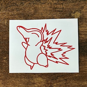 Happy Cyndaquil Vinyl Decal (Choose the size, Choose the Color)