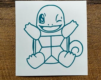 Winking Squirtle Vinyl Decal (Choose the size, Choose the Color)