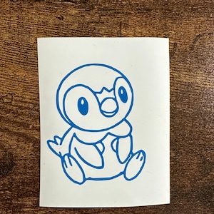 Piplup Vinyl Decal (Choose the size, Choose the Color)