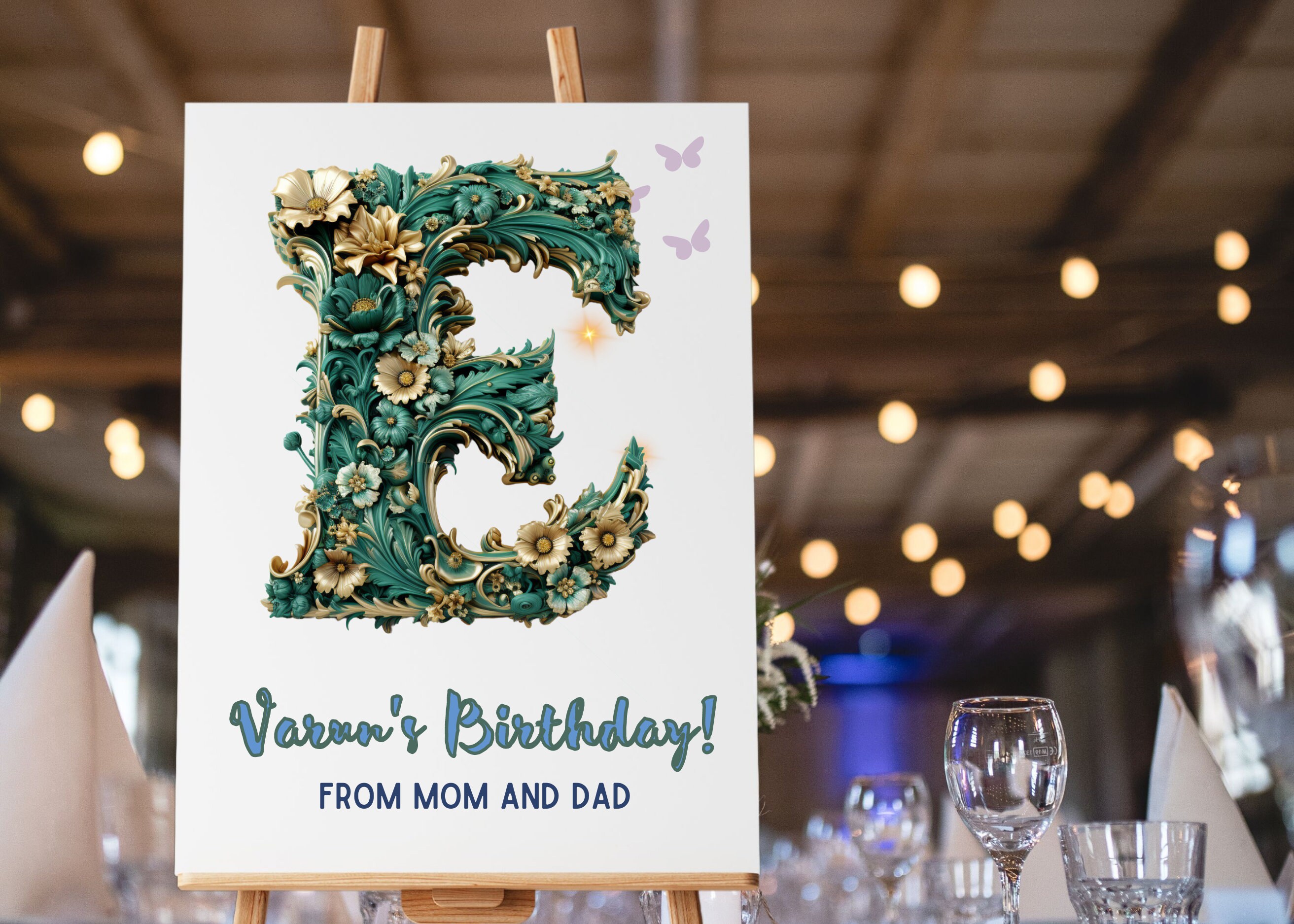Gold Metallic Printable Alphabet Letter E Commercial Use Fonts Monogram ...