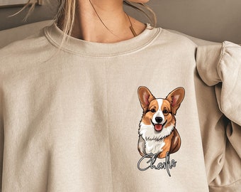 Custom Corgi Sweatshirt Personalized Corgi Shirt Dog Mama Sweatshirt Corgi Dad Shirt Funny Corgi Owner Gift Corgi Lover Crewneck tshirt