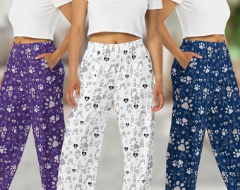 Dog and Wine Pajama Pants: Funny Gift for Women