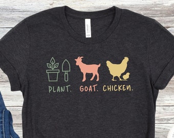 Goat Chicken Plant Lover Shirt