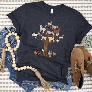 Chicken and Goat Shirt, Cute Chicken TShirt, Farm Animal Shirt, Chicken Lover Farmer Gift, Nature Lover T-Shirt, Goat Fall Shirt For Women