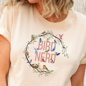 Bird Shirt Bird Lover Shirt Bird Nerd Shirt Watercolor Bird Tee Funny Birdwatcher Shirt Gift for Bird Lover Cute Bird Tee Bird Watching Gift