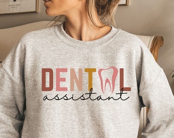 Custom Dental Assistant Sweatshirt Personalized Dental Hygienist Crewneck Dentist Sweater Dental Hygiene Dental Student Graduation Shirt