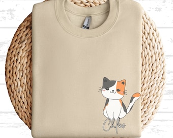 Custom Calico Cat Sweatshirt, Funny Calico Lover Shirt, Cute Cat Shirt For Women, Cute Calico Cat Sweater, Personalized Calico Sweatshirt