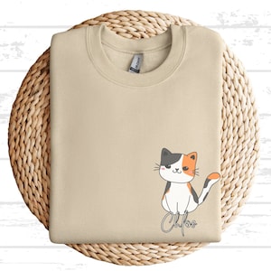 Custom Calico Cat Sweatshirt, Funny Calico Lover Shirt, Cute Cat Shirt For Women, Cute Calico Cat Sweater, Personalized Calico Sweatshirt