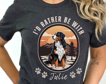 Personalized Bernese Mountain Dog Shirt, Custom Berner Dog Shirt, Dog Name Shirt, Gift For Dog Mama, Berner Mom Shirt, Funny Dog lover Shirt