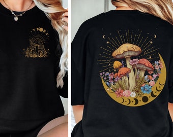 Mushroom Sweatshirt, Mushroom Hoodie, Spiritual Hoodie, Cottage Core Mushroom Crewneck, Spiritual Hoodie, Magic Mushroom Sweater For Women