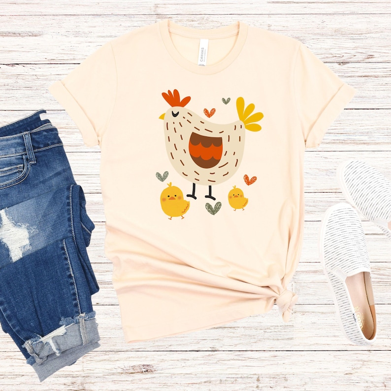 Chicken Pajama Set Cottagecore Farm Girl T-Shirt Cozy Sleepwear Cute Chicken Lover Gift Rustic Farmer Outfit Country Lounge Set Chicken Mom image 4