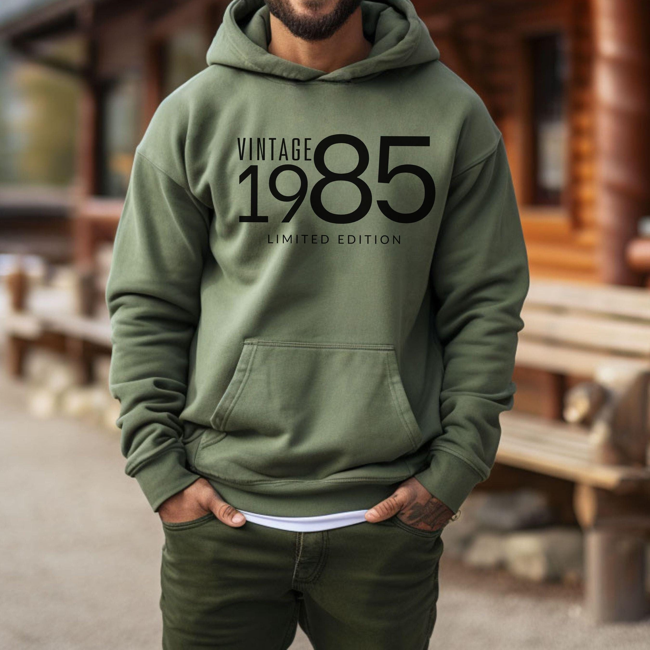 1985 Hoodie For Men 1985 Sweatshirt Birthday Year Sweater for Women 40th Birthday Gift Custom Year Sweatshirt Funny 40 Year Old Birthday Tee
