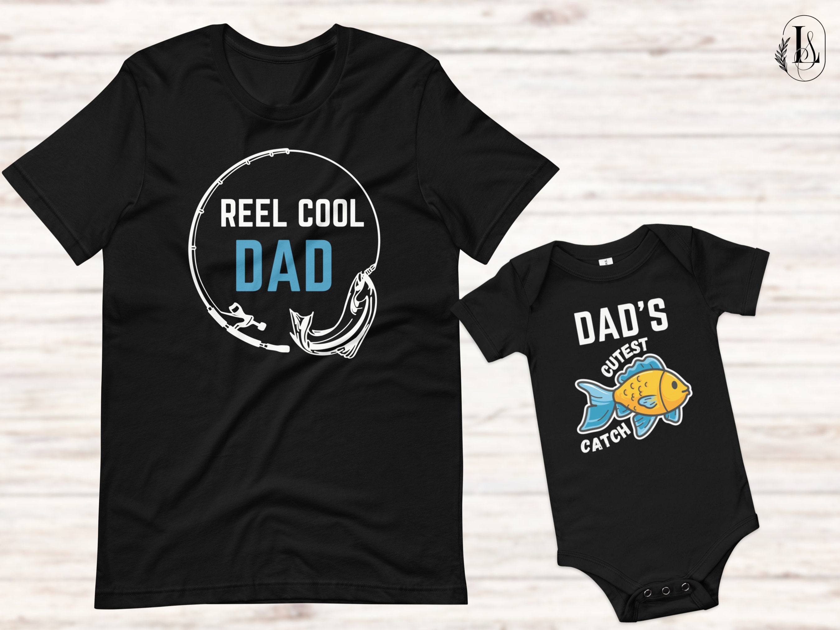 Dad and Baby Matching Shirts, Fishing Father Son Matching Shirts, Fathers Day Gift from Son, Father's Day Baby Gift, Dad and Me Shirts Gift