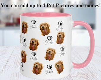 Personalized Pet Face Mug, Custom Dog Photo Coffee Cup, Dog Mom Gift, Custom Pet Name Mug, Cat Mug, Gift For Cat Dad, Dog Dad Cat Mom Gift