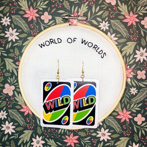 Mini Uno Card Earrings