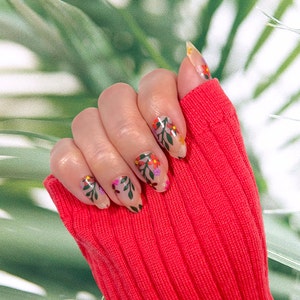 Berry Blossom Nail Wraps | Nail Wrap Kit, Holiday Gift, Floral Flower Nail Polish Wraps, Nail Art, Nail Wrap, Nail Stickers, Nail Decals