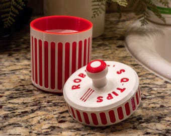 Retro Q-Tip Holder (Custom Colors, Text)