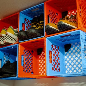 Milk Box Stack On Ropes Wall-mounted Milk Crate Shelving Brackets - Etsy