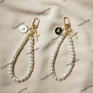 Llavero de perla/oraciones/accesorios para bolsos/gigi/sagrado/abuela/conmovedor/espiritual/curación/señor/cordón/cristiano/cruz/ángeles/fe/esperanza