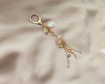 Handmade Pink Jellyfish Keychain | Ocean-Inspired Beaded Bag Charm, Coastal Accessory