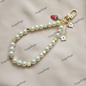 Llavero de fresa/dijes de frutas personalizados/regalos para ella/regalos para nuevos conductores/regalos de inauguración de la casa/pulsera de fresa/regalos de cumpleaños/correa para teléfono