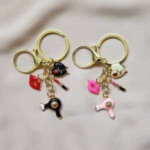 Hair stylist gifts/nail tech gifts/aesthetician gifts/make up artist gifts/cosmetologist gifts/blow dryer charm/lip charm/nail charm