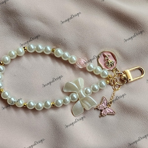 Llavero vintage/llavero de perla/dijes vintage/dijes para teléfono/regalos para ella/dijes para niña/pulsera/renacentista/rosa polvorienta/rosa rosada/dije de primavera