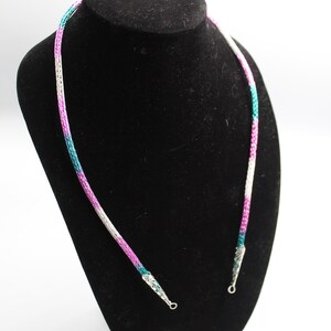 Trans Pride necklace Viking double wire weave