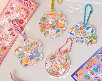 Shiny and Cute Cartoon Stickers / Kawaii and Friendly / Scrapbooking Journaling Phone / DIY Stickers / 4 Designs