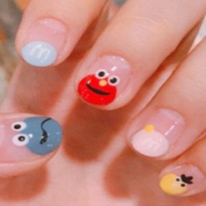 Sesame Street / Elmo, Cookie Monster and M&M / Fun Nail Stickers / 120 DIY Nail Stickers image 1