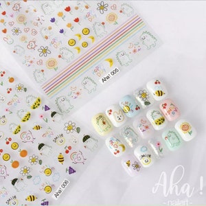 Happy Dinosaur Kids Nail Stickers / DIY Nail Stickers