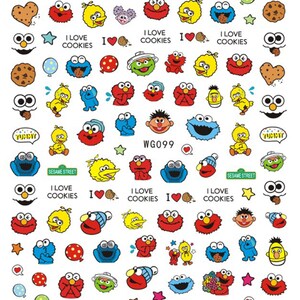 Sesame Street / Elmo, Cookie Monster and M&M / Fun Nail Stickers / 120 DIY Nail Stickers image 2