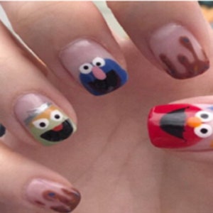 Sesame Street / Elmo, Cookie Monster and M&M / Fun Nail Stickers / 120 DIY Nail Stickers image 5