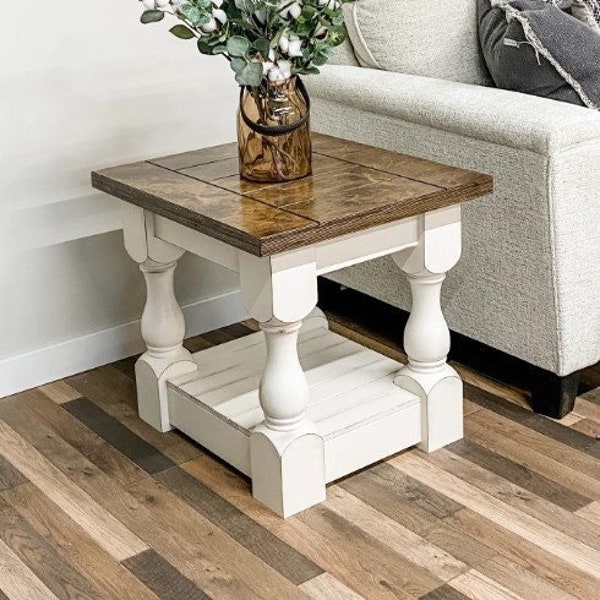 Farmhouse End Table Etsy