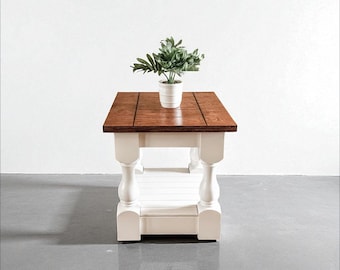 Rustic | Modern Farmhouse | End Table in Red Oak | Farmhouse furniture