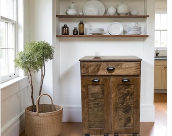 Handmade | Slim tilt out trash cabinet | Kitchen trash | Tilt out trash cabinet | Hidden trash can | Trash bin