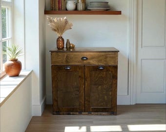 Tilt out trash cabinet | Hidden trash can | Trash bin | Double bin | Handmade