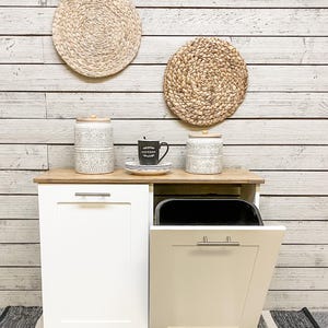 Tilt Out Trash, Kitchen Trash, Trash, Recycling - White- GO- double - FH