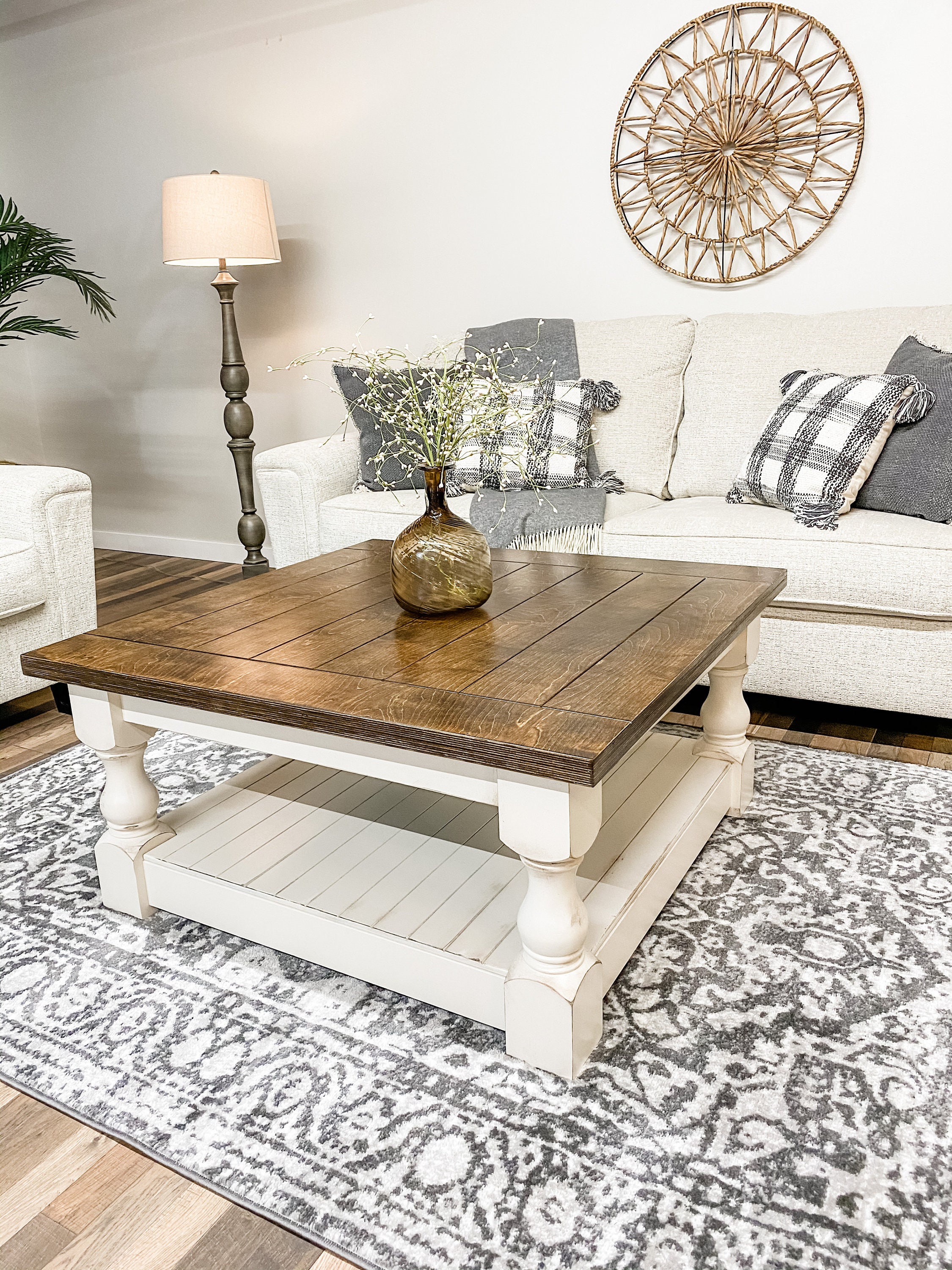Farmhouse style coffee table cheap and end tables