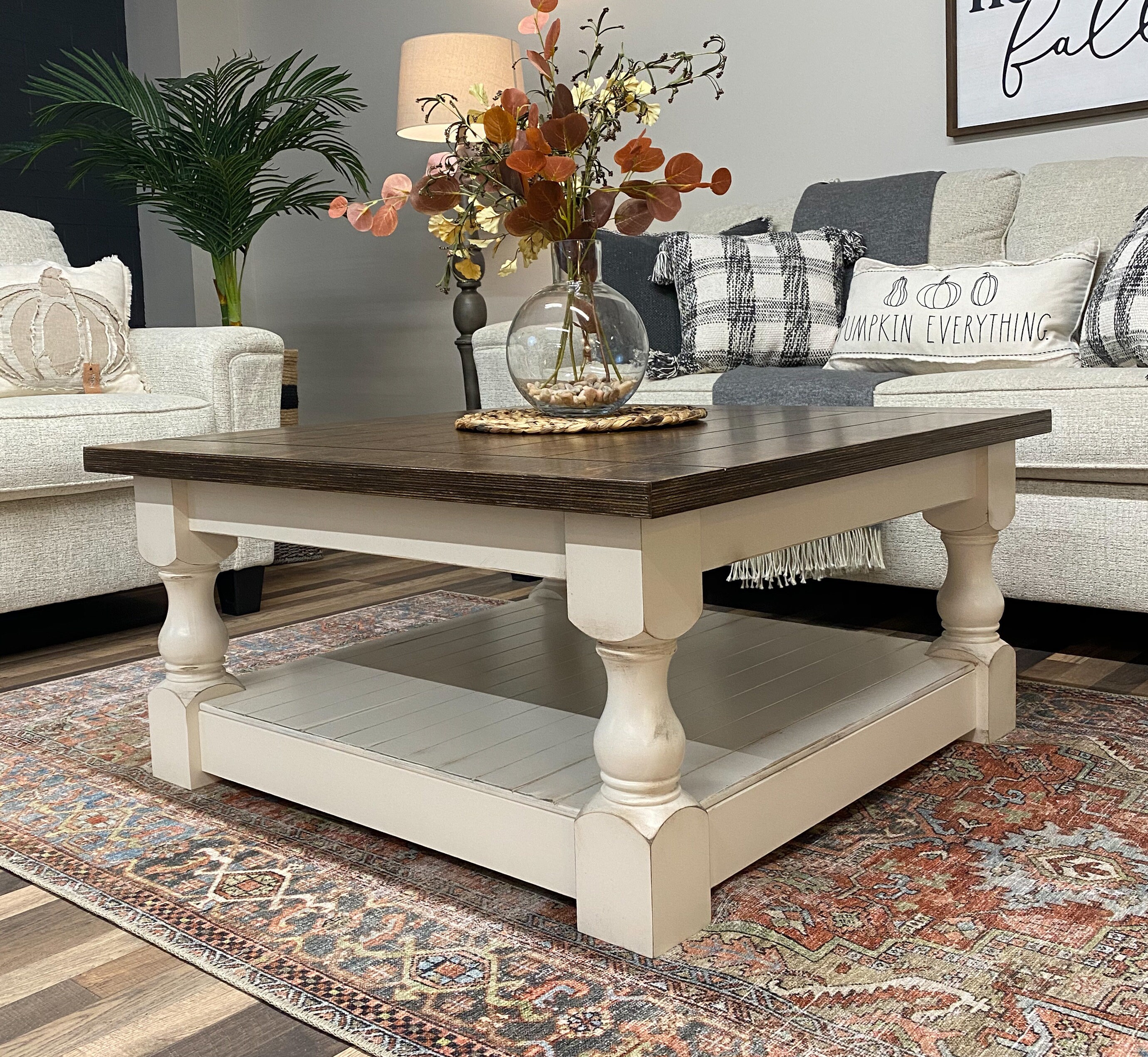 Free Shipping Farmhouse Coffee Table Baluster Coffee Table Etsy