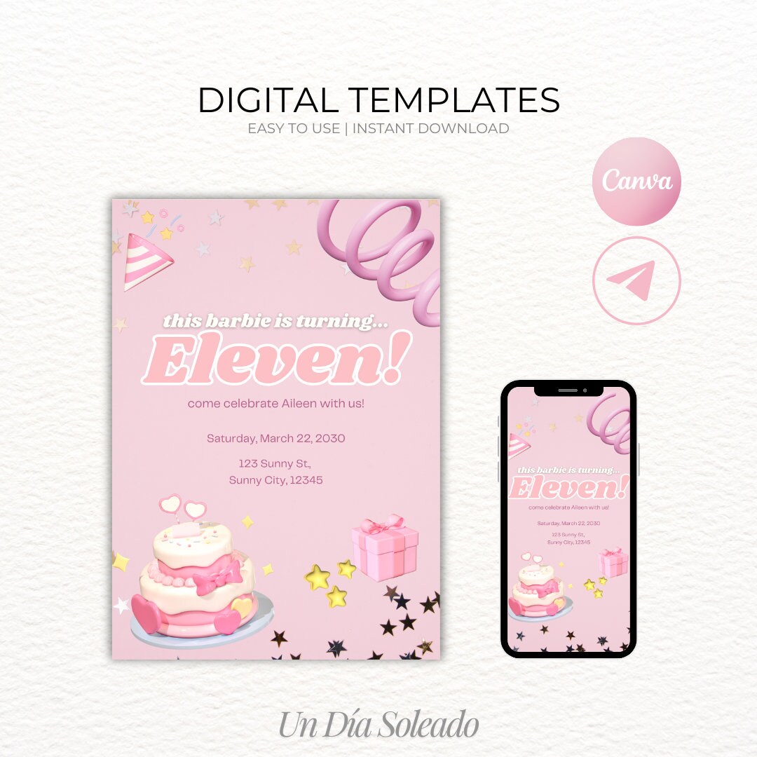 11th Birthday Invitation Templates Etsy 11th Birthday Invitation Templates Etsy