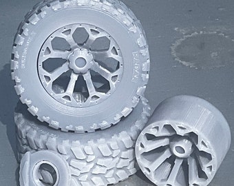 1/24, 1/25 Resin 3d Printed "Truck Style" Wheel Set for Scale Modeling