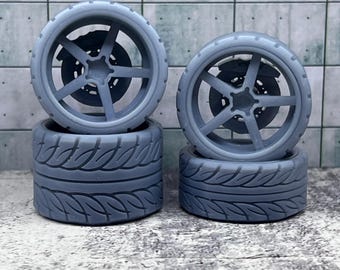 1/18 Scale Resin “Super Wide” Wheel Set