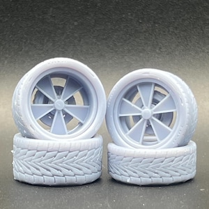 1:24 Scale Hardline Wheel Set Upgrade for Scale Modeling