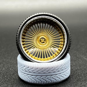 1:24 Scale 25” “Rucci” Style Full Wheel Set for Scale Modeling
