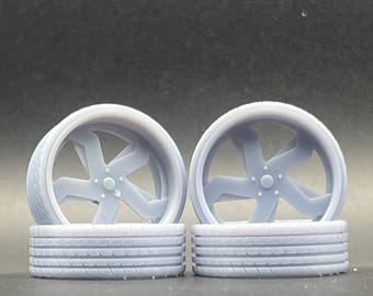1:25 Scale Resin 26 Inch Model Car Wheel Set