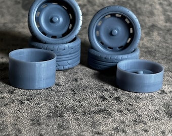 1/24 Scale 22in “Scottsdale”  Resin 3D Printed Model Car Wheel Set