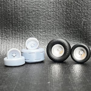 1:24 Scale Drag Racing Style 3d Printed Wheel Set for Scale Modeling